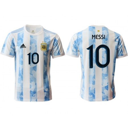 Argentina Fotbollströjor Lionel Messi 10 Hemma tröja 2020 Kortärmad